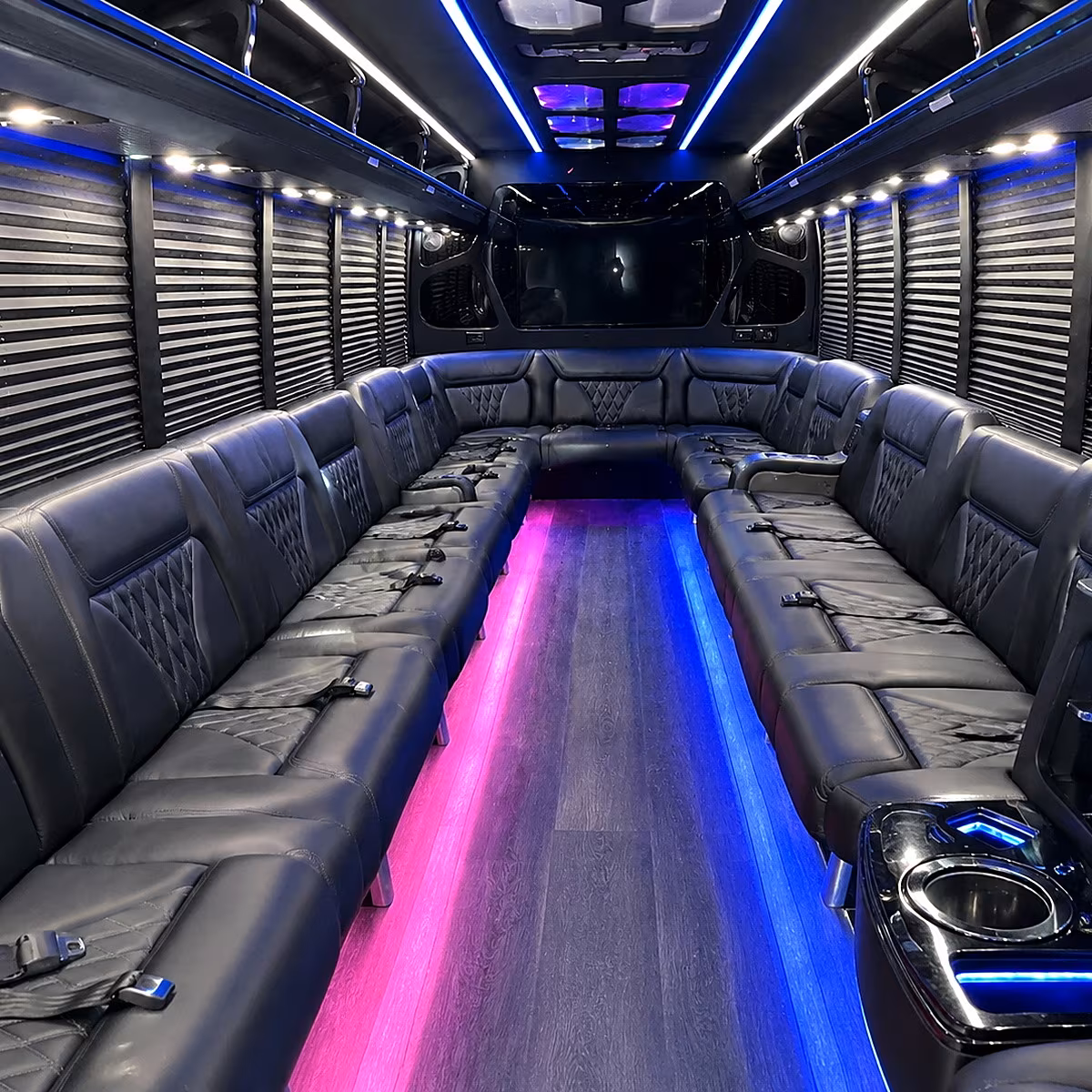 Bakersfield Bachelor & Bachelorette Transportation party bus interior