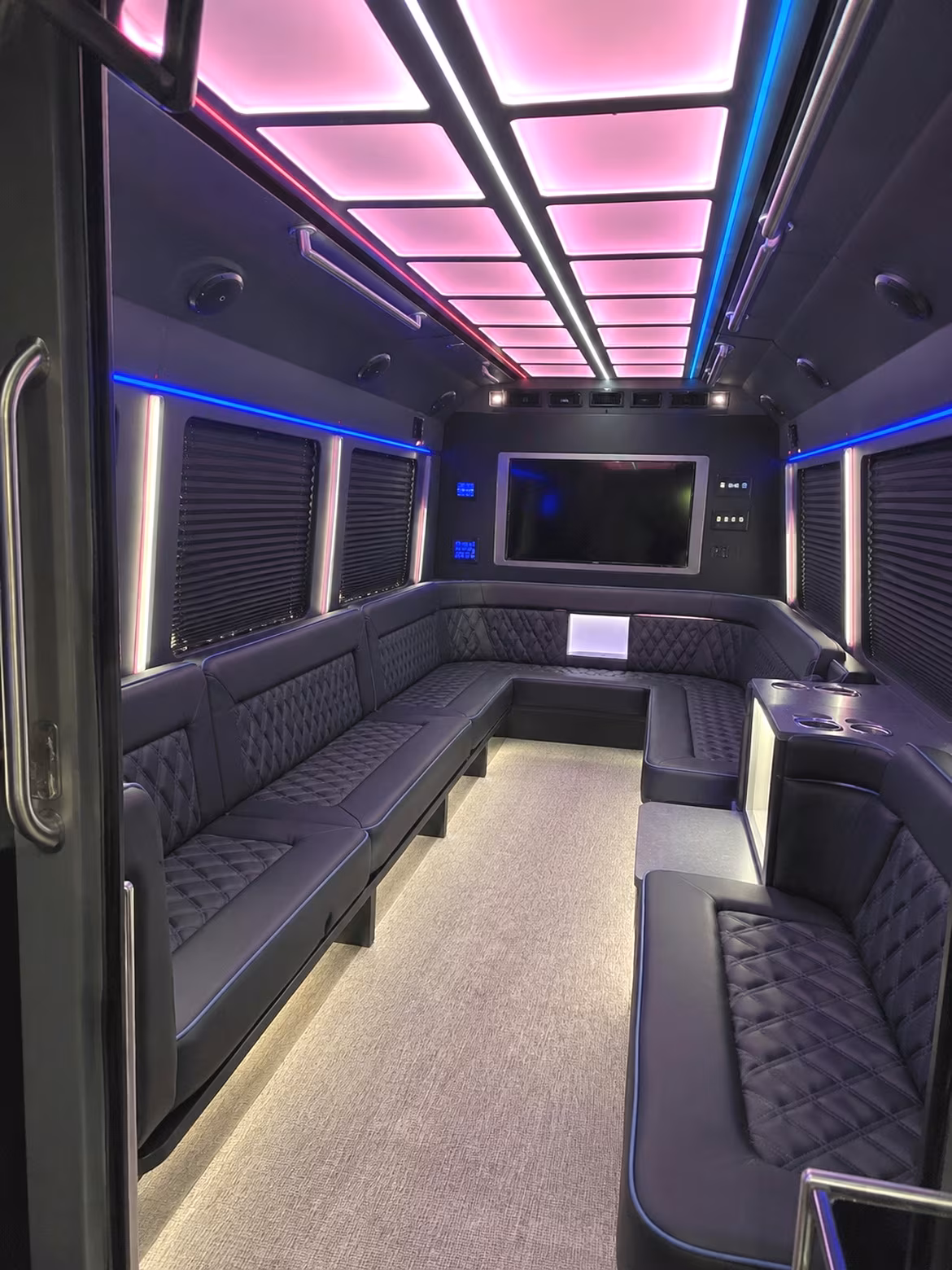 Bakersfield Bachelor & Bachelorette Transportation party bus interior