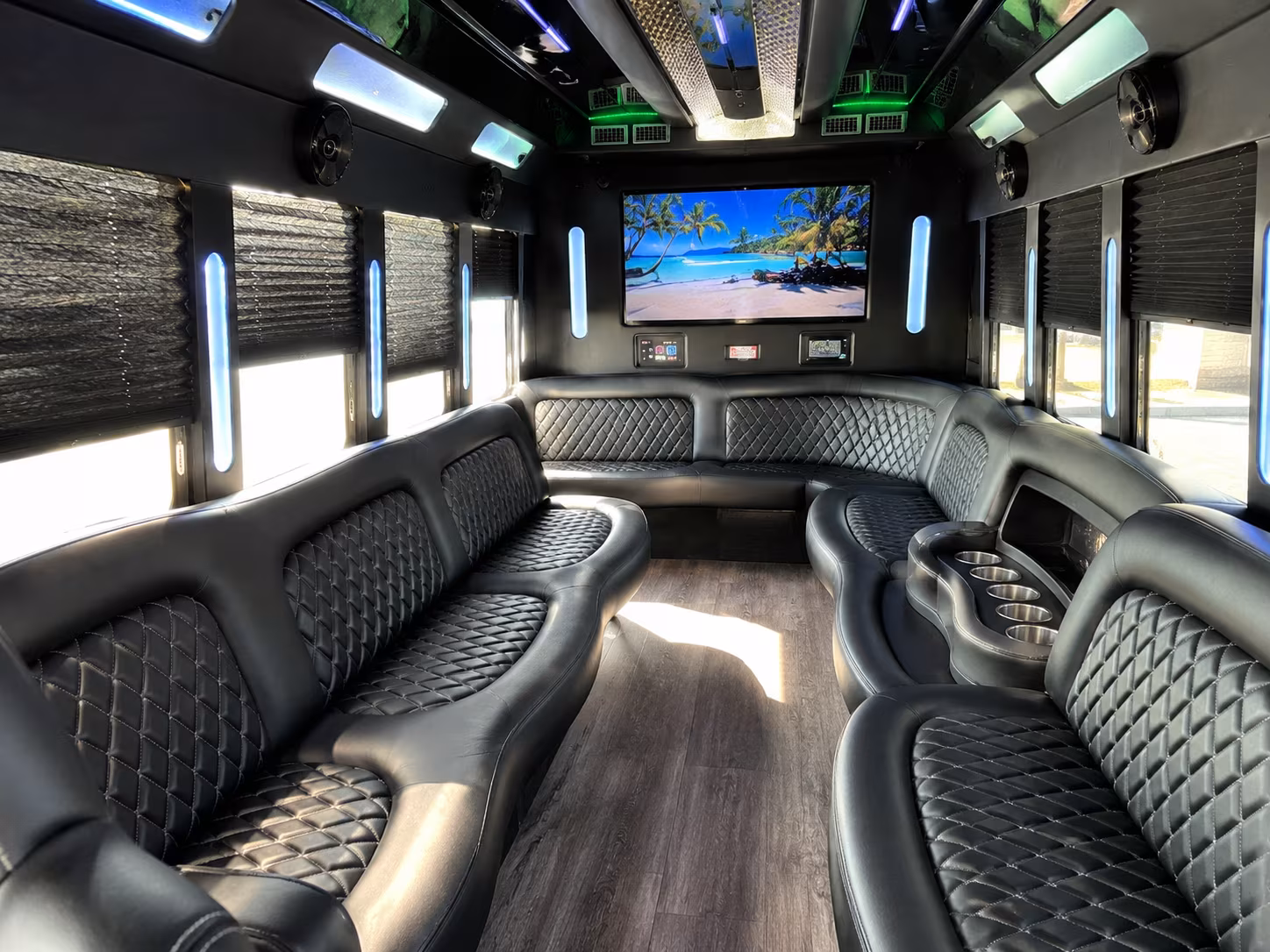 Bakersfield Birthday, Sweet 16, & Quinceañera Transportation party bus exterior