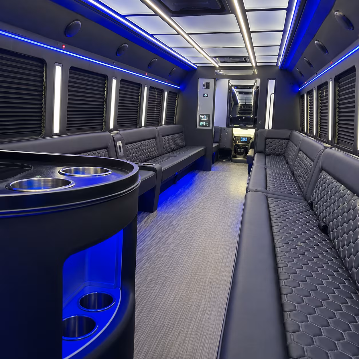 Bakersfield Birthday, Sweet 16, & Quinceañera Transportation party bus exterior