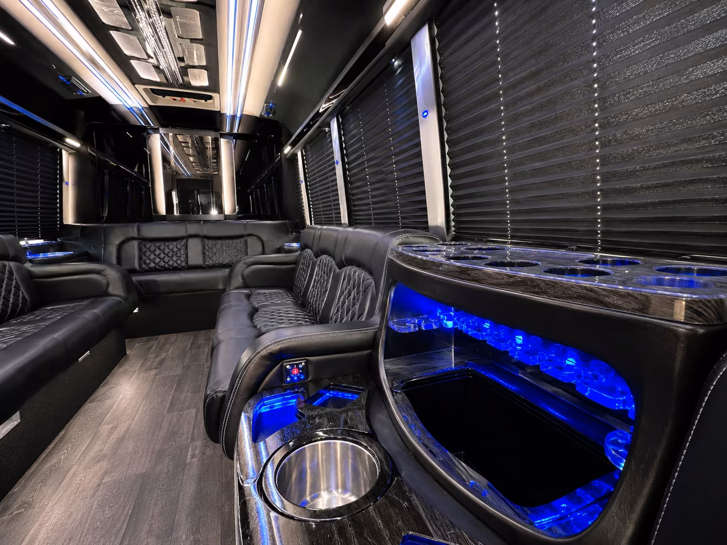 Bakersfield Private Event Transportation party bus exterior