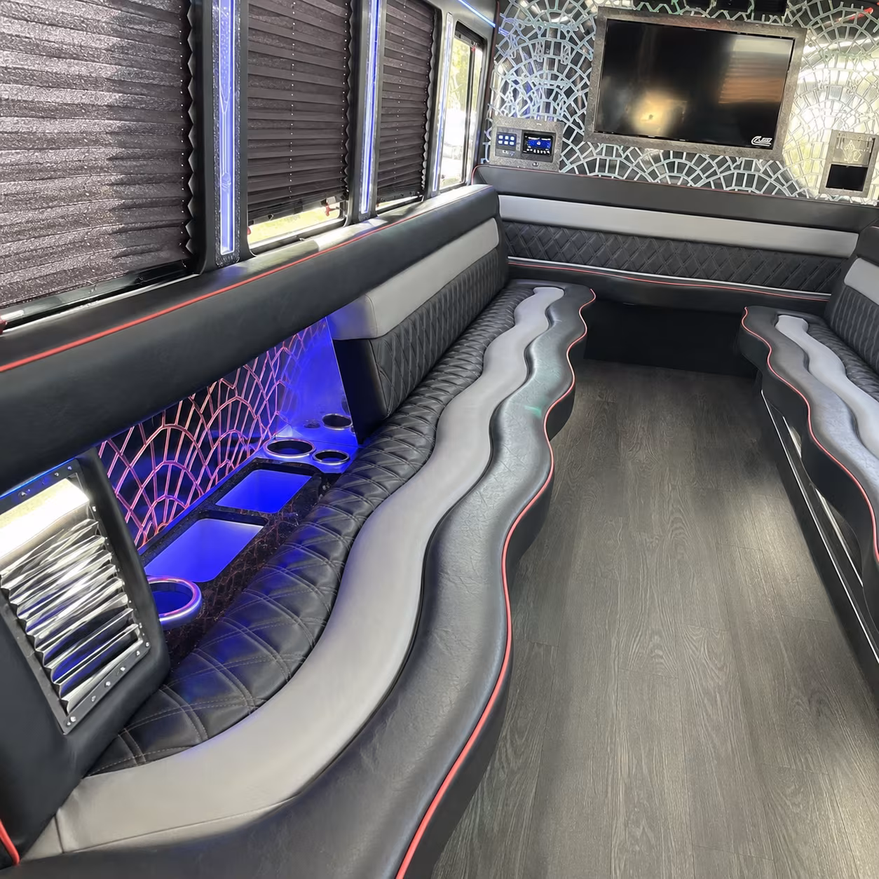 Bakersfield Prom & Homecoming Transportation party bus interior