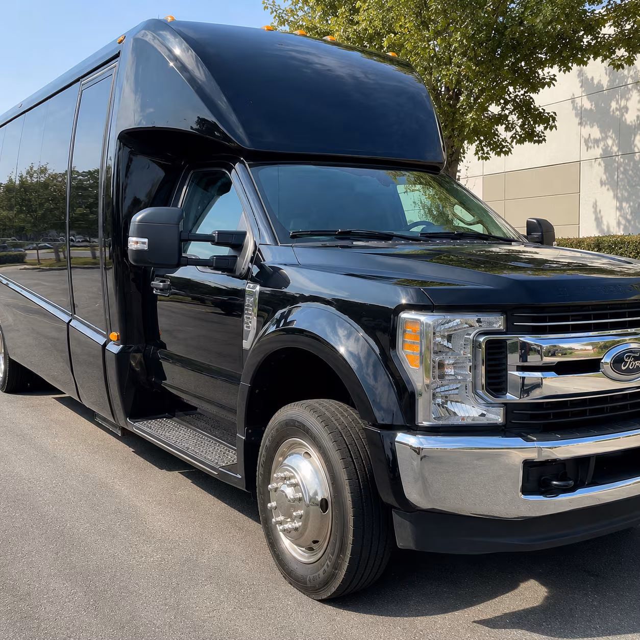 Bakersfield School Event Transportation party bus exterior