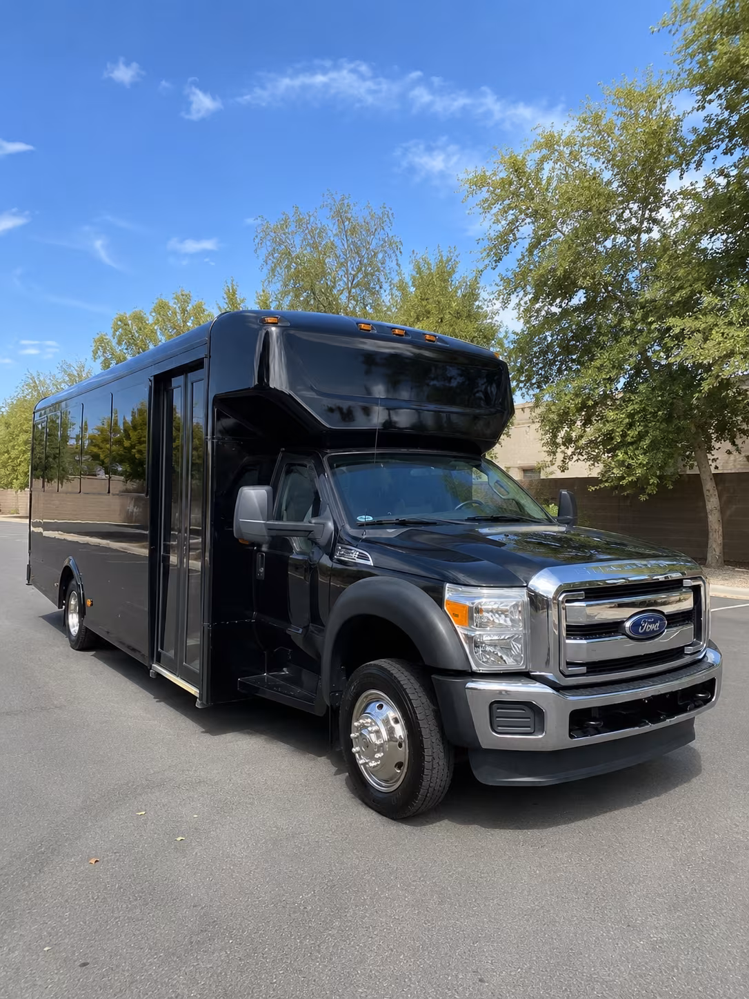 Bakersfield Sporting Event Transportation party bus exterior