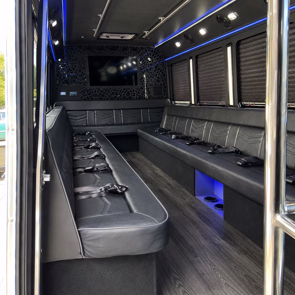 Bakersfield Winery Tour & Pub Crawl Transportation party bus interior