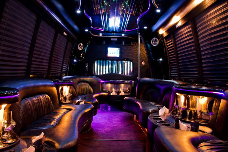 Santa Monica 22 Passenger Party Bus Interior