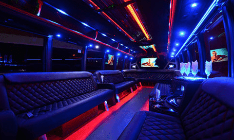 Ventura 30 Passenger Party Bus Black Interior