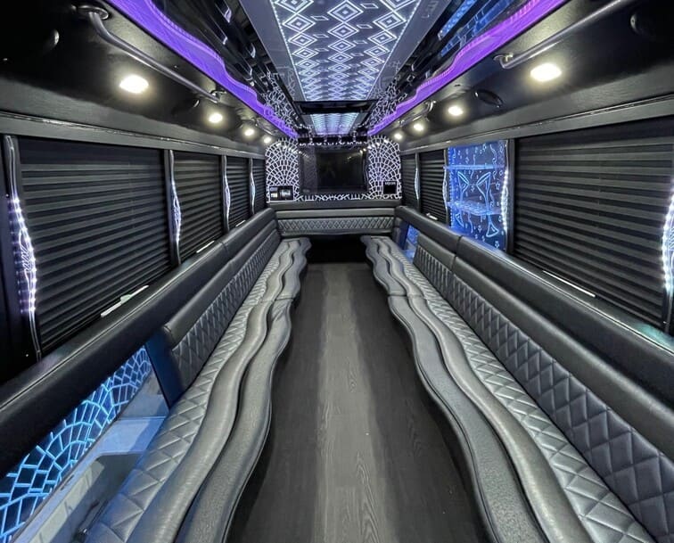 Ventura 30 Passenger Party Bus White Interior