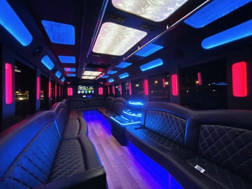 Santa Monica 35 Passenger Party Bus Interior