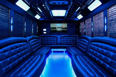 Santa Monica 36 Passenger Party Bus Interior
